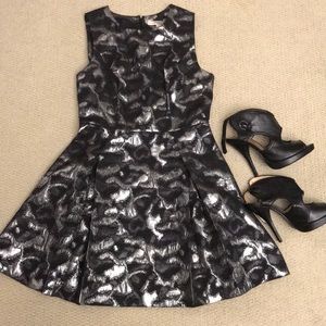 Forever 21 black and silver A line dress